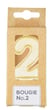 Bougie chiffre 2 Kim'Play - Doré
