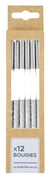Lot de 12 bougies longues Kim'Play - Argent