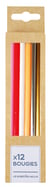 Lot de 12 bougies longues Kim'Play - Rose et or