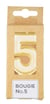 Bougie chiffre 5 Kim'Play - Doré