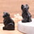 Figurine de chat en obsidienne noire - Camille Ambiance Nature - 5 cm 