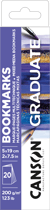 20 feuilles marque-page Canson - Graduate Mix Média - 5 x 19 cm - 200 g/m²