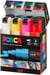 Lot de 8 marqueurs acryliques à base d'eau Pointe large biseautée - Posca Uni-ball - Couleurs basiques