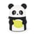 Trousse XXL ronde 1 compartiment Legami - Super Kawaii Panda - noir et blanc