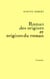 Roman des origines et origines du roman
