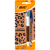 Lot de 1 Stylo bille 4 couleurs BIC et 1 Stylo bille Cristal BIC - Léopard - Pointe moyenne