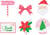 Set de 6 silhouettes en bois  - Artemio - Santa Baby - Rose, blanc, rouge et vert