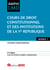 Cours de droit constitutionnel et institutions de la Ve République (9e édition)