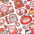 Lot de 2 planches d'autocollants - Kawaii Noël