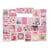 Lot de 25 autocollants assortis timbres rose Noël - Modèles assortis - Créalia