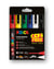 Lot de 6 marqueurs acryliques à base d'eau - 4 PC5M + 2 Brush PCBR - Posca - Couleurs de base