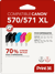 Pack de 5 cartouches d'encre Print3E - compatibles Canon PGI-570 XL / CLI-571 XL - Noir, Noir Photo, Cyan, Magenta, Jaune