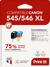 Pack de 2 cartouches d'encre Print3E - compatibles Canon PG-545 XL / CL-546 XL - Noir, Couleur