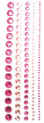 5 bandes adhésives Strass rose
