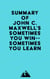 Summary of John C. Maxwell's Sometimes You Win--Sometimes You Learn