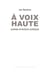 A voix haute - Poésie et lecture publique