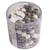 Perles verre grand trou - 6mm - blanc, lilas