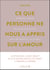 Ce que personne ne nous a appris sur l'amour