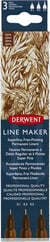 Lot de 3 feutres fineliner fin Derwent Graphik Line Maker - sépia - encre pigmentée à base d'eau