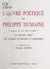 L'œuvre poétique de Philippe Dumaine - À propos de ses deux recueils : "Le rayon vert", "Où l'oubli se heurte à l'histoire"