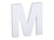 Lettre M majuscule - carton blanc - 12 cm