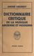Dictionnaire critique de la musique ancienne et moderne