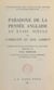 Paradoxe de la pensée anglaise au XVIIIe siècle - Ou L'ambiguïté du sens commun. Thèse pour le Doctorat ès lettres présentée à la Faculté des lettres et sciences humaines de l'Université de Paris