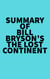 Summary of Bill Bryson's The Lost Continent