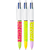 Stylo bille 4 couleurs BIC - Velours - Modèles aléatoires - Bleu, rouge, vert, noir - Pointe moyenne - Vendu à l'unité