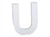 Lettre U majuscule - carton blanc - 12 cm