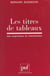 Les titres de tableaux - Une pragmatique de l'identification