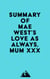 Summary of Mae West's Love as Always, Mum xxx