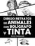 Dibujo retratos de animales con bolígrafo y tinta - Bocetos con bolígrafo, tinta y acuarela en papel coloreado