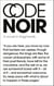 Code Noir - WINNER OF THE CAROL SHIELDS PRIZE FOR FICTION