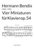 Vier Miniaturen op. 54 - für Klavier