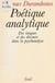 Poétique analytique - Des langues et des discours dans la psychanalyse