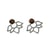 Boucles d'oreilles perles Oeil de tigre et Lotus métal argenté