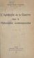 L'apologie de la guerre dans la philosophie contemporaine