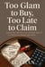 Too Glam To Buy. Too Late to Claim - Too Glam Series, #1