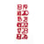 24 chiffres feutrine - rouge