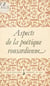 Aspects de la poétique ronsardienne - Actes du Colloque de Caen, décembre 1985