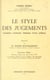Le style des jugements