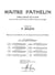 MAITRE PATHELIN N5 ROMANCE --- voix ET PIANO - partition Piano