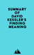 Summary of David Kessler's Finding Meaning