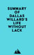 Summary of Dallas Willard's Life Without Lack