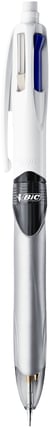 Stylo bille 3 couleurs et porte-mine BIC - Gris, noir, bleu, rouge - Pointe moyenne