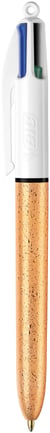 Stylo bille 4 couleurs BIC - Festif - Bleu, rouge, vert, noir - Pointe moyenne