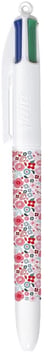 Stylo bille 4 couleurs Bic - Liberty - Rose - Pointe moyenne