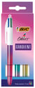 Lot de 3 stylos bille 4 couleurs BIC - Gradient - Bleu / noir / vert / rouge - Pointe moyenne