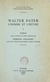 Walter Pater, l'homme et l'œuvre - Thèse pour le Doctorat ès Lettres